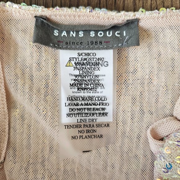 NWOT San Souci Shimmer Pearl Sequin Crop Top Bralette, S - Picture 9 of 10